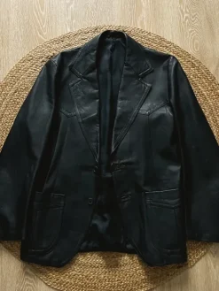 black leather jacket