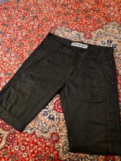 Black Pinstripe Men's Bermuda Shorts