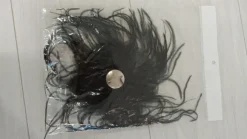 Black rose/feather pin