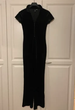 Black velvet jumpsuit