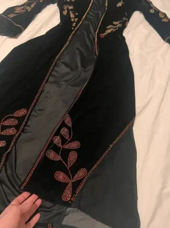 Black velvet robe
