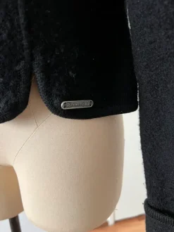 Black Wool Jacket - Button Front Cottagecore Bavarian Cardigan