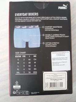 Bokserski męskie Puma rozmiar l,2-pak,czarne bawełniane