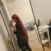 Brun paryk brown redish wig cosplay shiny kushina