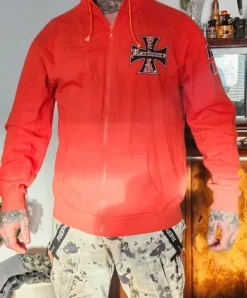 Bullfarm Hardcore miesten punainen vetoketjullinen huppari