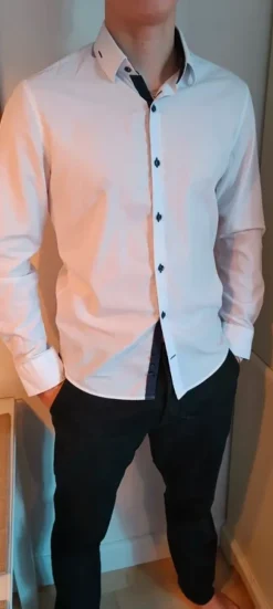 Celion tyylikäs miesten valkoinen paitapusero