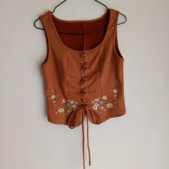 Gorset miękki haftowany w kwiaty M shein cowboy