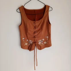 Gorset miękki haftowany w kwiaty M shein cowboy