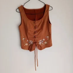 Gorset miękki haftowany w kwiaty M shein cowboy