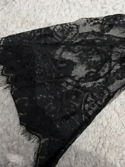 Gotycki gorset z koronkowymi rękawami wiązany przebranie overbust M goth