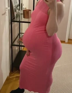 H&M pinkki raskausmekko