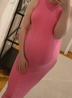 H&M pinkki raskausmekko