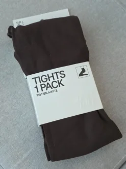 H&M tummanruskeat 100 den sukkahousut L uudet