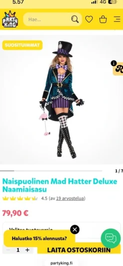 hullu hatuntekijä naamiaisasu