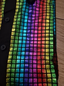 Koszula strój disco multikolor lata 80 90 PRL połysk L