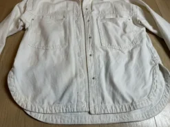 Marynarka kurtka jeansowa Stradivarius biała długa overshirt