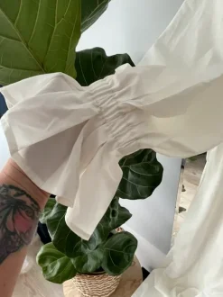 Śmietankowy szerokie nogawki kombinezon PLT rozm L