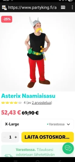 Naamiaisasu Asterix koko L