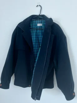 Navy blue cashmere & wool jacket