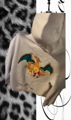 Pokemon hoodie, print on the back