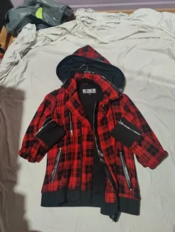 Red hoodie, jacket poizen industries