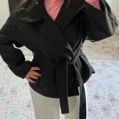 Short warm trench coat