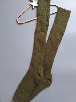 Skarpety 40-45 khaki podkolanówki wełniane długie