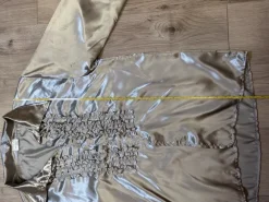 srebrna disco koszula z falbanami lata 70 z żabotem