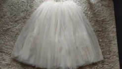 Tiulowa, biała spódnica z podszewką r. 38-40