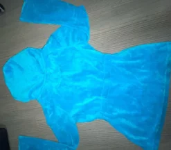 Turkoosi solmittava velour huppari