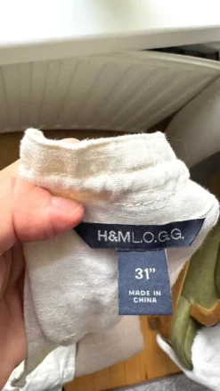 Vaaleat miesten H&M-merkkiset pellavahousut, koko 31