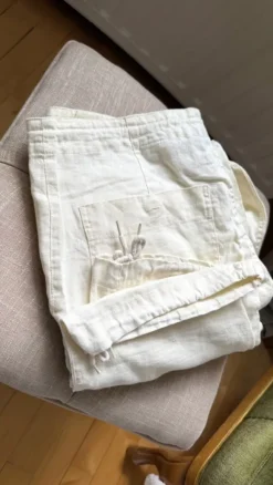 Vaaleat miesten H&M-merkkiset pellavahousut, koko 31