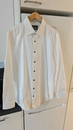 Valkoinen Dressmann Premium Kauluspaita XL 43/44