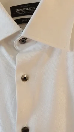 Valkoinen Dressmann Premium Kauluspaita XL 43/44