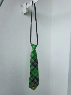 Vihreä kravatti ja j-rock pinssi