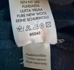 Vintage tummansininen ohut villapusero, koko S-M