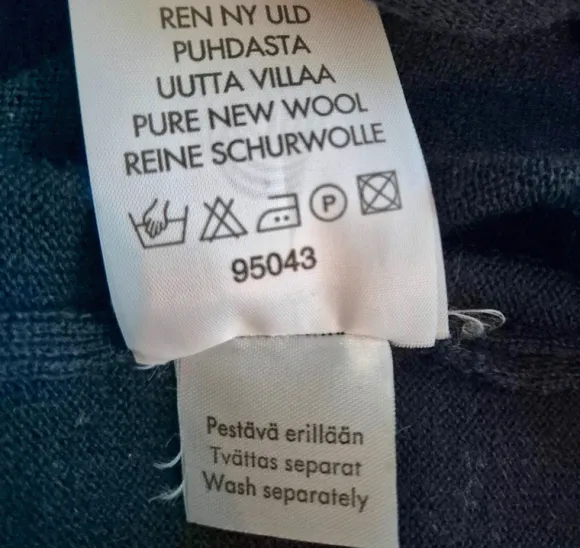 Vintage tummansininen ohut villapusero, koko S-M